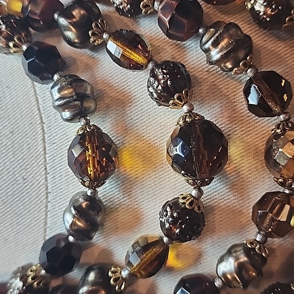 Vintage W. GERMANY 4 Strand Glass Bead Necklace - Picture 5 of 8